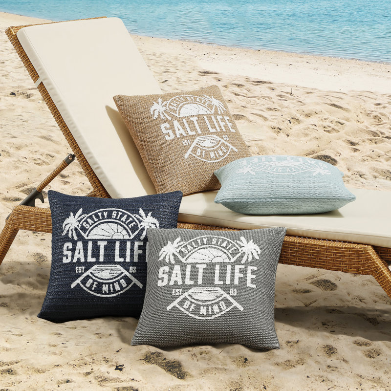 Coussin décoratif carré 18 po RAFFIA, Marine
