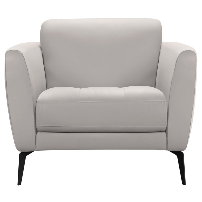 Rankins Leather Armchair, Off White Genuine Leather