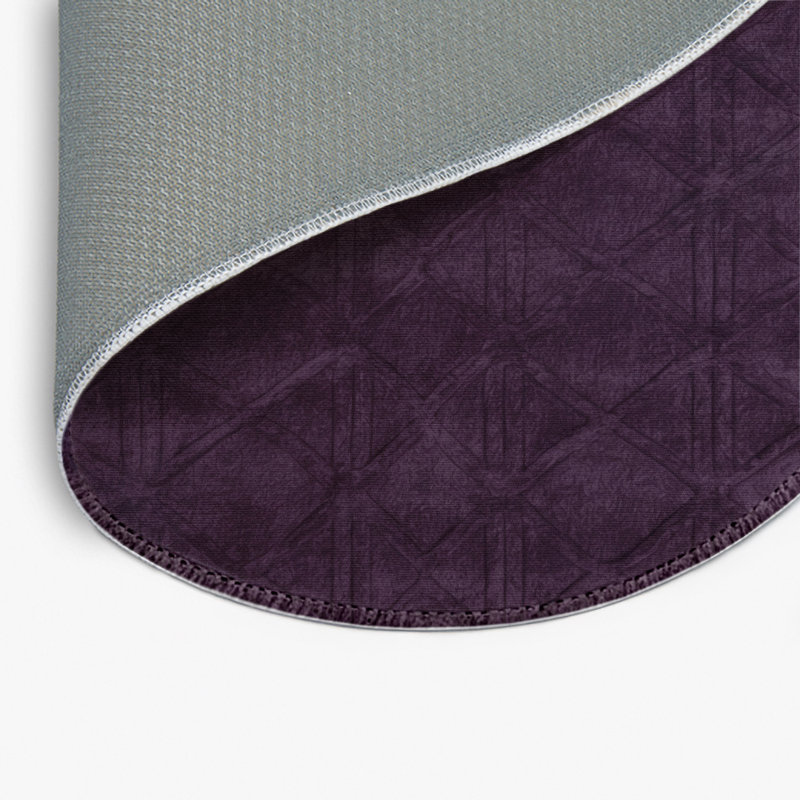 Trellis Purple Indoor and Outdoor Area Rug, Round 5'
