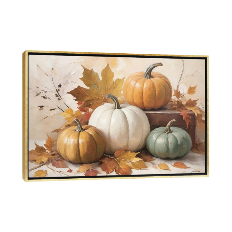 Chute d'automne, reproduction d'art sur toile encadrée, 60 po x 40 po, Toile avec cadre, Doré