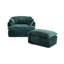 Canapé à compression 1 place 47,24 po en velours côtelé - capacité de 400 lb, coussin de dossier amovible et coussins décoratifs, aucun assemblage requis pour les petits espaces-1836220183