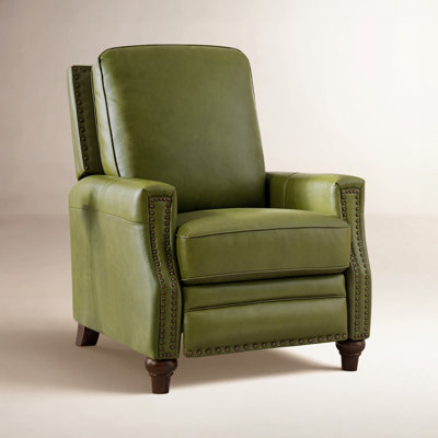 Andrena Genuine Leather Recliner With Nailhead Trim