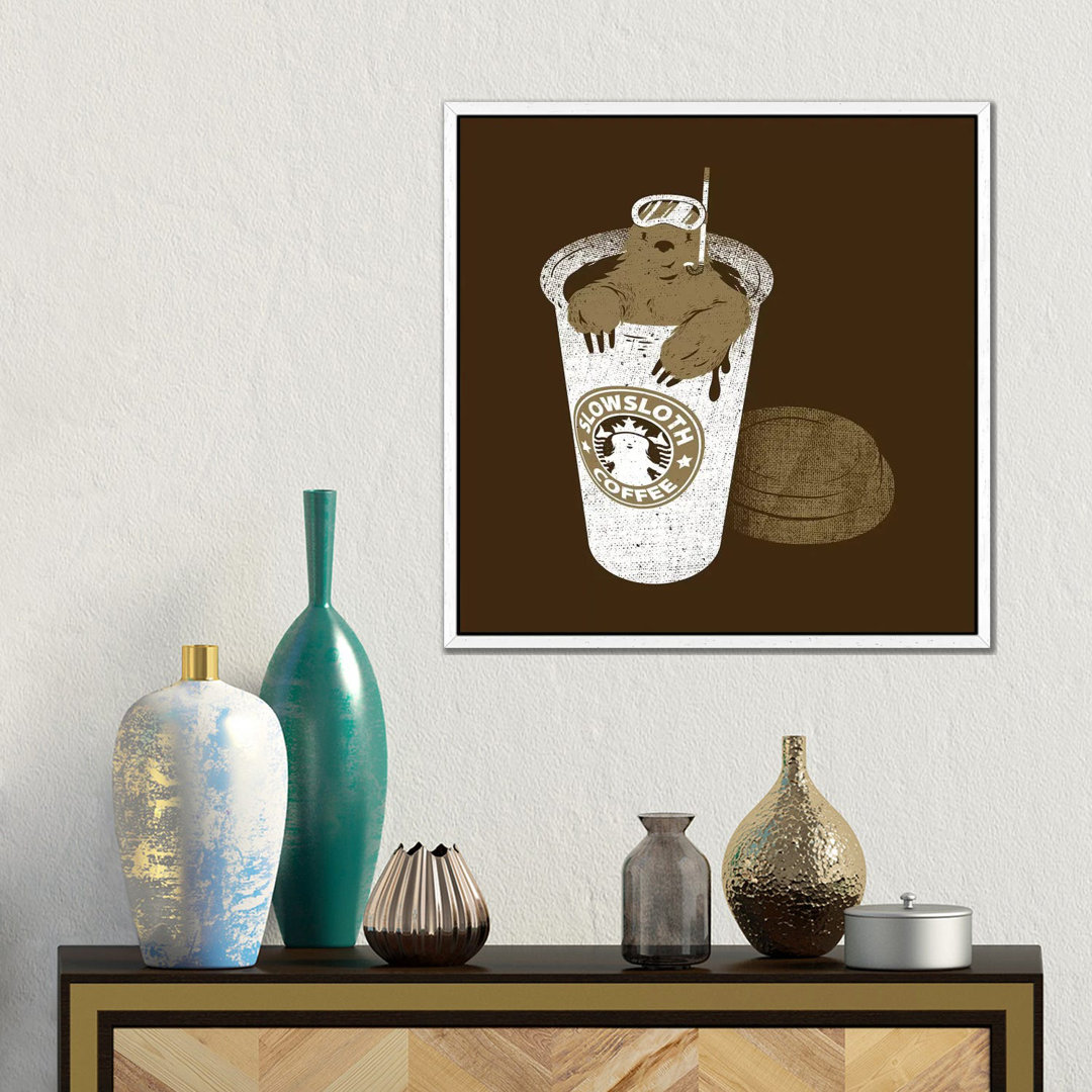 Slow Sloth Coffee Dive von Tobias Fonseca - Gallery-Wrapped Canvas Giclée