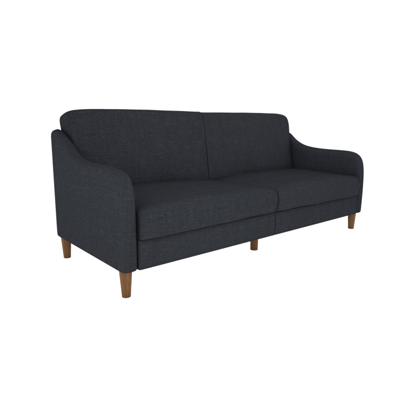 2 Seater Linen Blend Sleeper, Navy Performance