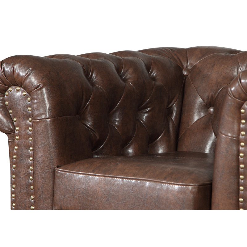 Batch Faux Leather Chesterfield Chair