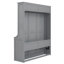 Grand lit escamotable avec tablette, gris