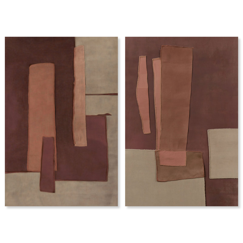 Ensemble de décoration murale bohème Raw Edge Duo par Art Remedy, galerie tendue, 16 x 24, H 24 po x l 16 po, Gallery Wrapped