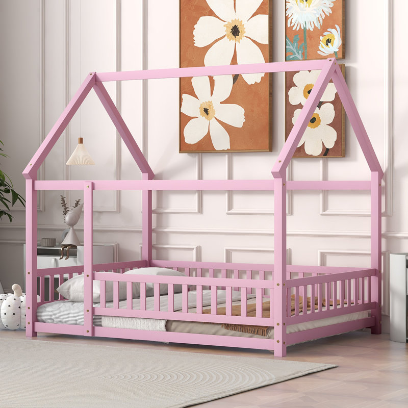 McElhattan Canopy Bed Kids Bed , Twin, Pink