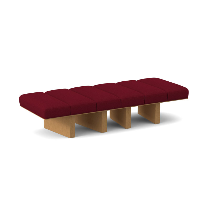 Banc rembourré Oblique, Ambre, Rouge à lèvres Margaret