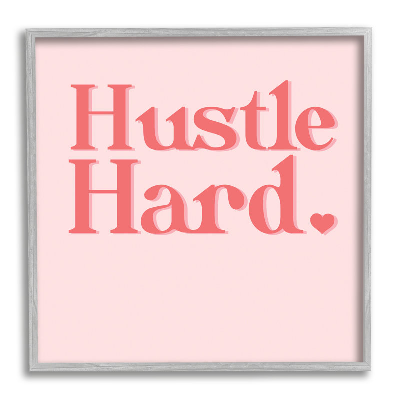 «Pink Hustle Hard cmw-077», art mural personnalisé, Estampe numérique Farmhouse, H 12 po x l 12 po, Oui
