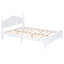 Lit plateforme en bois grand format, thème rétro avec fabrication de lattes stables, lit de style blanc fiable et fabrication
