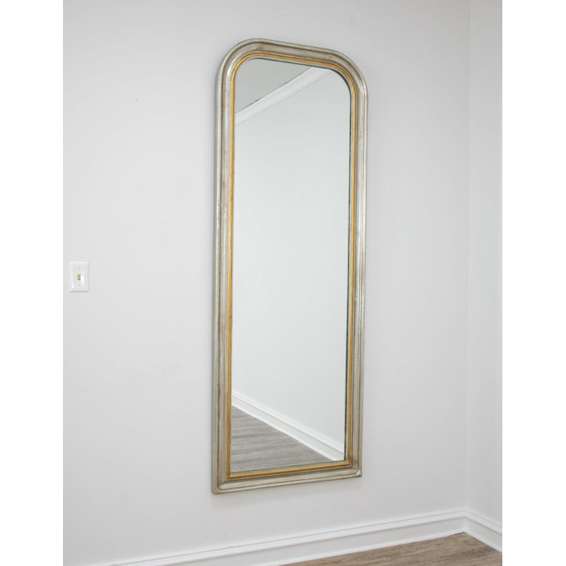 Isla Arch Wall Mirror, Antiqued Silver/Gold