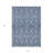3' X 5' Navy Blue Damask Washable Indoor Outdoor Area Rug