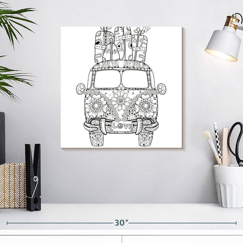 Floral Van, H 16 po x l 16 po