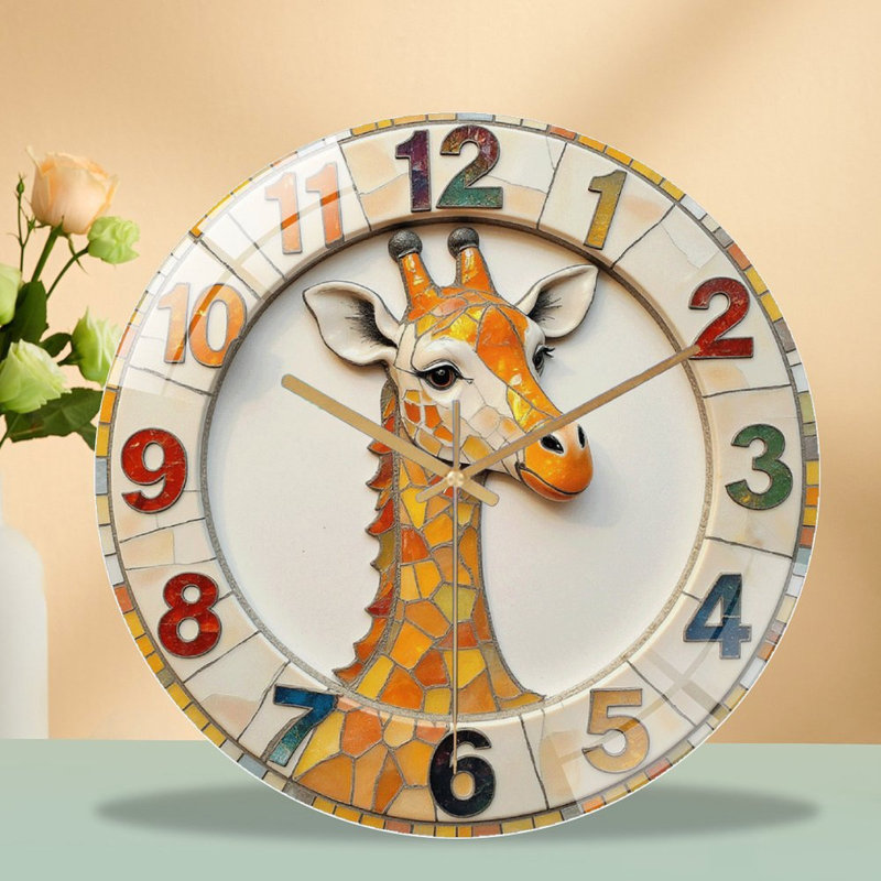 Horloge murale girafe - Horloge murale 12 po