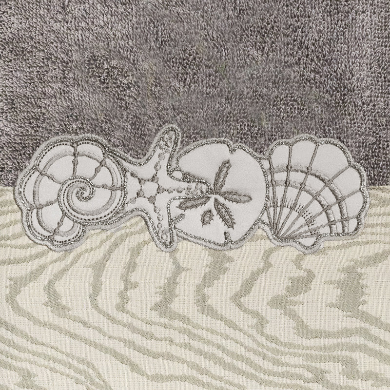 Ensemble de serviettes à main 100% coton turc 2 pièces SHELL ROW, Gris anthracite