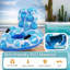 XL Pool Float Lounger With Tropical Leaf Design - Durable Synthetic Rubber, 4-6 Person Capacity, Ergonomic Backrest & Handle For Pool, Lake, River - No Electricity Needed, Pool Floats, Vacation Essentials, Stylish Pool Accessory, Comfortable Seating