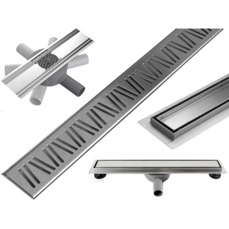 Calles Linear Grid Waste Shower Drain, 90cm H x 94cm W x 5.2cm D