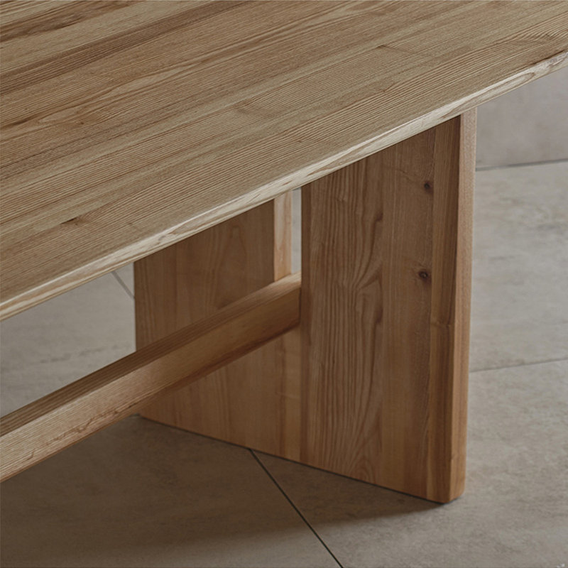 Table de salle à manger en bois massif de style nordique, H 29,5 po x L 94,4 po x l 39,3 po