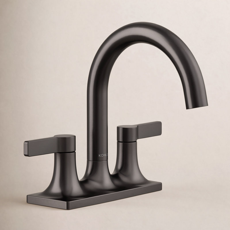 Venza Centerset Bathroom Sink Faucet 1.2 GPM, Matte Black