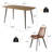 55'' Rectangular Modern Kitchen Dining Table with 4 Upholstered Dining Chairs-1253397556-1253397558