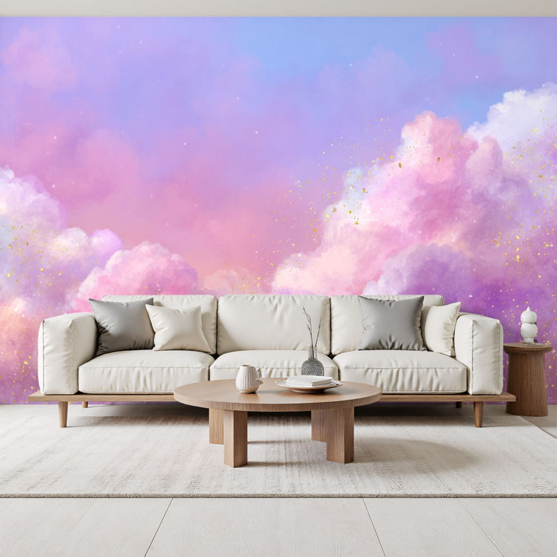Papier peint autocollant Boho Clouds, L 96 po x l 69 po