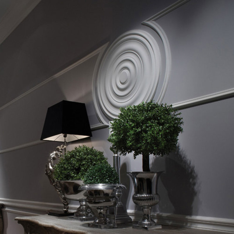 29-3/8 in x 1-1/4 in Plain Primed White Polyurethane Ceiling Medallion