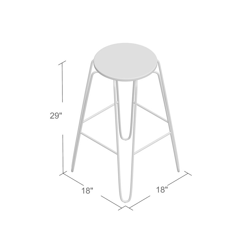 Counter Stool with Metal Frame, Elm, Bar Stool (29" Seat Height), Gold