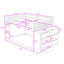 4 Drawers Wood Bunk Bed With Shelves-581376245-581376243