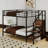 A Full-Sized Over Full-Sized Metal Bunk Bed, Equipped With A Lateral Storage Ladder And A Wardrobe-1154517011-1174173067