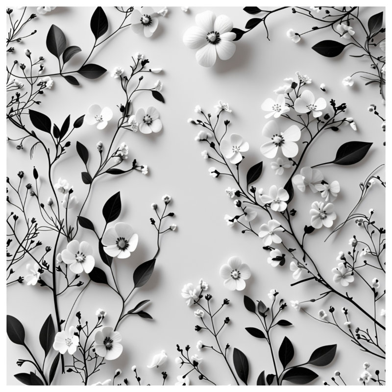 Édredon floral avec literie minimaliste, Grand lit
