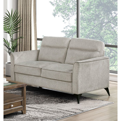 Causeuse moderne pour salon en microfibre avec coussins et pieds en métal noir