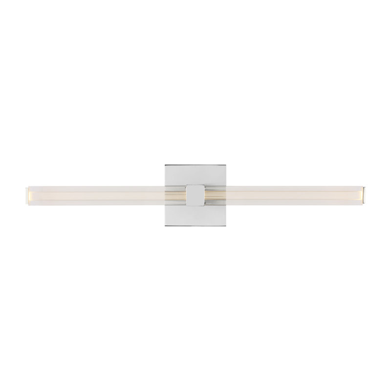 Reiya Square 1 - Light LED Vanity Light, 4.5" H x 24" W x 2.8" D, Chrome