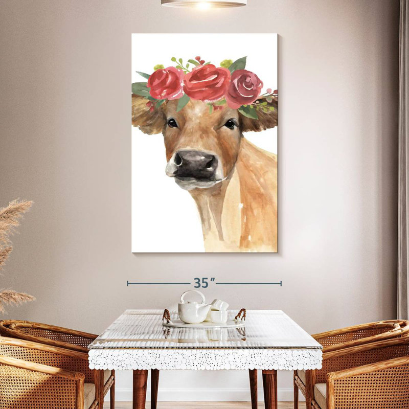Vache en fleur Brampt II, H 51 po x l 34 po