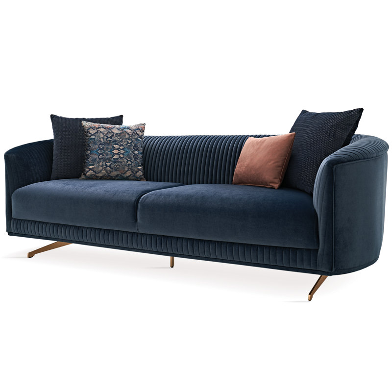 Canapé Varazze, Mélange de polyester bleu