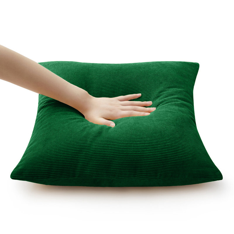 Striped Square Cushion Pad, Emerald
