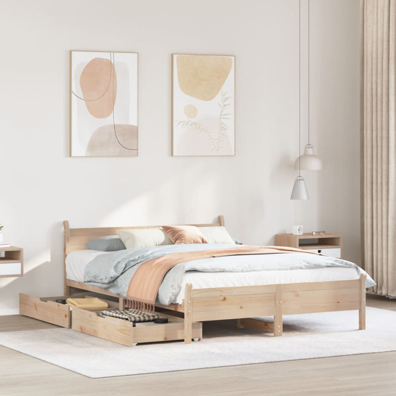 Storage Bed, Brown, 140 x 190cm
