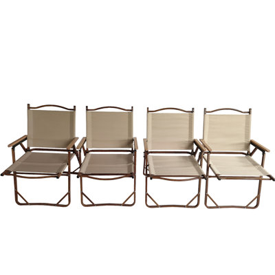 Foldable And Portable Chair  4 Chairs  - Aluminium Frame With For Fishing, Patio, Beach, Backyard, Picnic Comfy Travel,