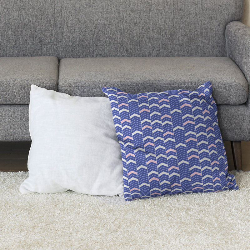 Coussin Rhonda, 28 po x 28 po, Bleu / rose, Bourre en polyester