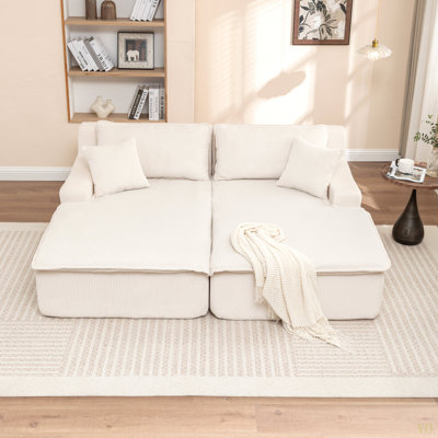 Chaise longue, canapé-lit rembourré sans assemblage, fauteuil convertible surdimensionné en boîte pour le salon, la salle de cinéma, la chambre à coucher (causeuse)