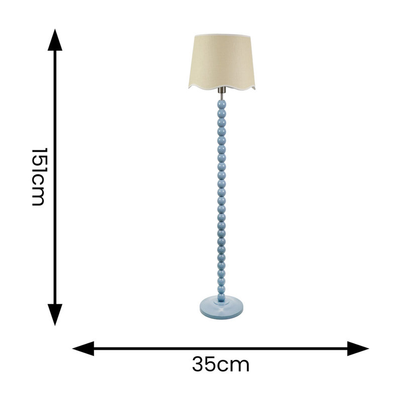 Corlyn 151 H cm Traditional Floor Lamp, No, Blue
