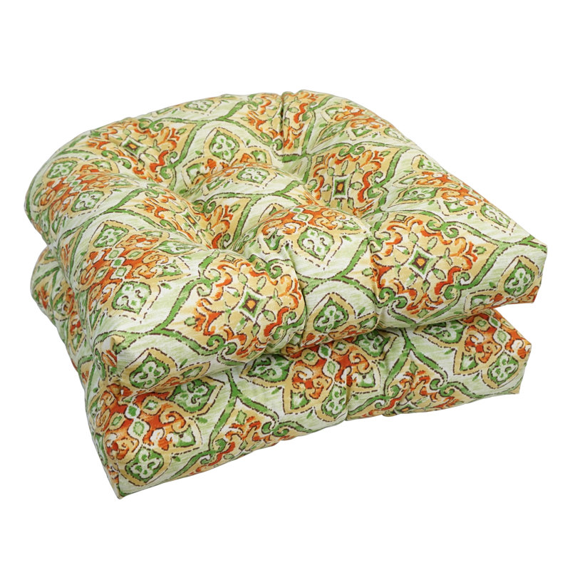 Coussin de chaise de salle à manger pour l'extérieur, Bleu / Orange