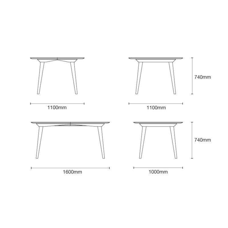 Bridge Dining Table, Walnut, Brown