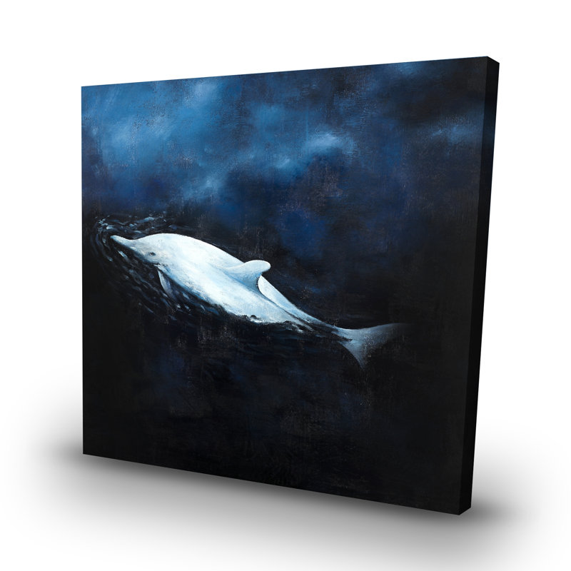 Swimming dolphin - 32"x32" art on canvas
