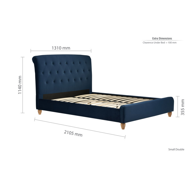 Aima Upholstered Bed Frame, Small Double