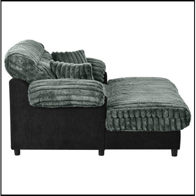 Chaise Lounge Sofa with Two Throw Pillows