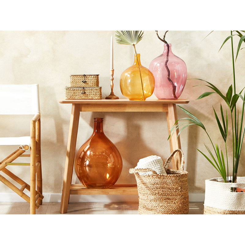 Billerica Handmade Glass Floor Vase, Golden Brown, 48cm H x 33cm W x 33cm D