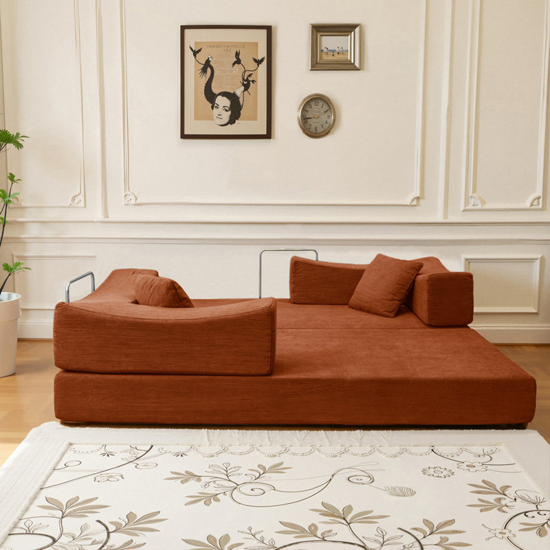Canapé-lit modulaire convertible 2-en-1 avec matelas en mousse viscoélastique - aucun assemblage requis, canapé-lit peu encombrant pour salon, chambre à coucher, studio