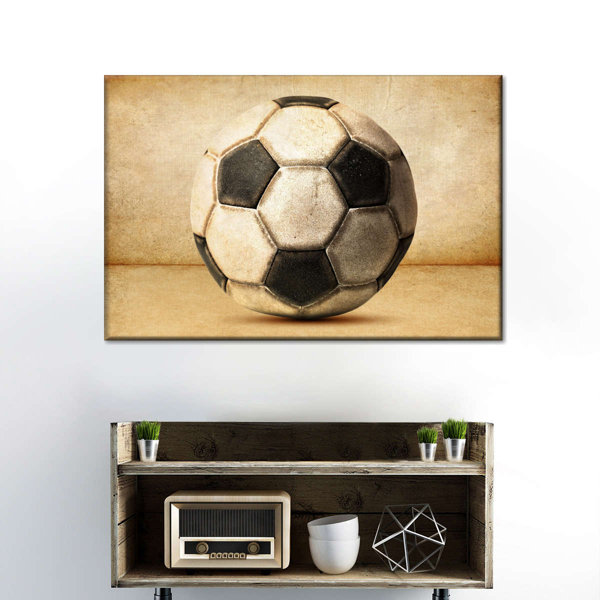 Red Barrel Studio® Old School Soccer Ball On Canvas by Ivan S Print ...