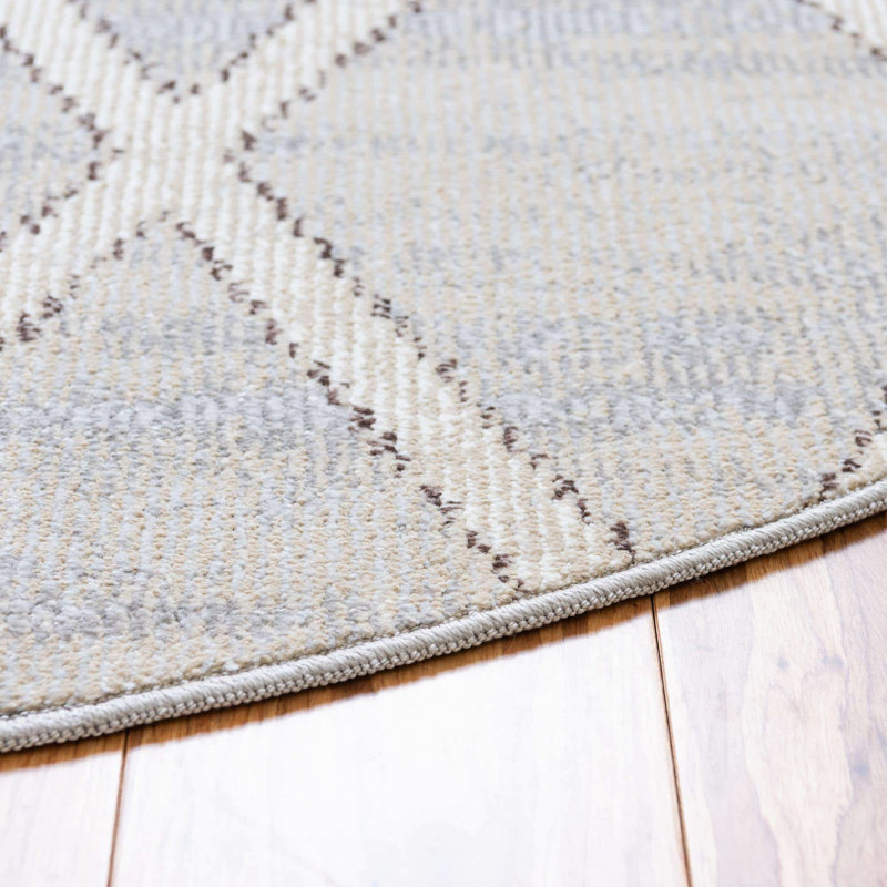 Geometric Indoor Rug, Round 4'1"